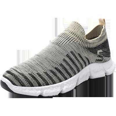 Nieuwe Herfst Nieuwe Heren Enkele Schoenen Koreaanse Versie Zachte Zool Sokken Mond Casual Schoenen Vliegend Weven Ademend 44 gray