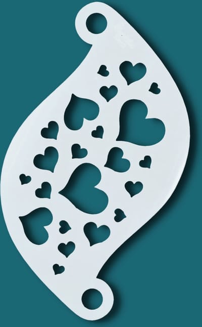 Face paint stencil hearts
