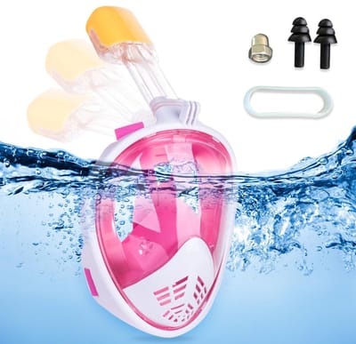 Allecto - Kinder Duikmasker - Volledige Gezicht Snorkelmasker - 180° Panorama - Ideaal voor Snorkelen - Veiligheid - Comfortabel - Geschikt voor K