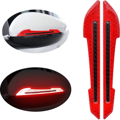 Auto reflecterende sticker- auto reflecterende Spiegel sticker- Waarschuwing Tape - reflecterende tape - Achteruitkijkspiegel stickerreflector zelfklevend -Auto spiegel stickers reflecterende - Rood