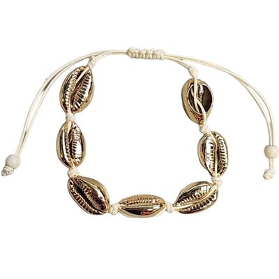 Fako Bijoux® - Schelpjes Armband - Schelpen - Goud - Wit