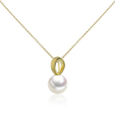 Luna-Pearls - 204.1465 - Hanger - Dames - 14K Geelgoud - Zoetwater gekweekte parel 9-9,5 mm