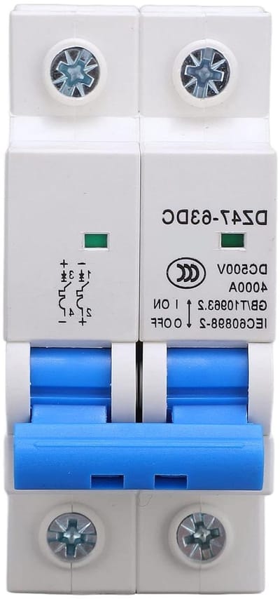 Miniatuur Stroomonderbreker - Zekering 2P - Zonne-energie Systemen - DC500V 4KA - 40A - Grijs