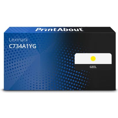 PrintAbout huismerk Toner C734A1YG Geel Geschikt voor Lexmark