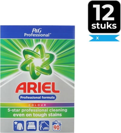Ariel Color Waspoeder 90 Wasbeurten - Fris - Voordeelverpakking 12 stuks