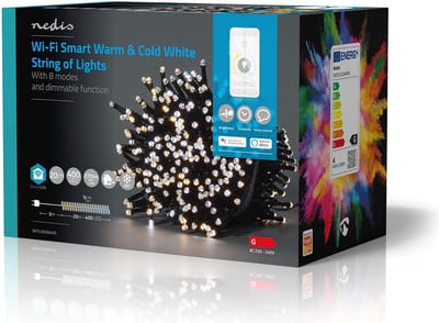 Nedis SmartLife-kerstverlichting - Koord - Wi-Fi - Warm tot Koel Wit - 400 LED's - 20.0 m - Android / IOS