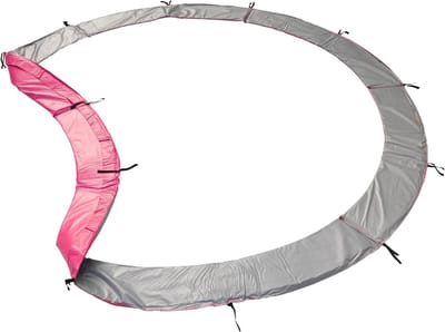 Trampoline Beschermmat - Veiligheidskussen - Trampoline Veiligheid - Omkeerbaar Ontwerp - Ø 370cm - Grijs Roze