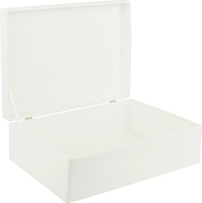 Creative Deco XL Wit Houten Doos Opbergdoos | 40 x 30 x 14 cm | met Deksel | Kerst, Kerstmis Cadeau