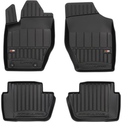 Frogum No.77 Automat / Vloermat - 3D Pasvorm - Geschikt voor Peugeot 307 2001-2009 - TPE Rubber - 4-delig - Hoge Rand 6cm - Zwart