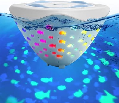 Daity 1 stuk - LED-zwembadprojectorlamp - visvormige projectorlamp - IP67 waterdichte badkuiplamp - 4 kleuren - 6 modi - geschikt voor badkamer - fontein - vijver - feest