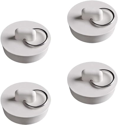Set van 4 Badpluggen, Rubber Afvoerstopper voor Keuken en Badkamer, Universele Afvoerplug Deksel, 44-47mm, Ideaal voor Douche en Wastafel