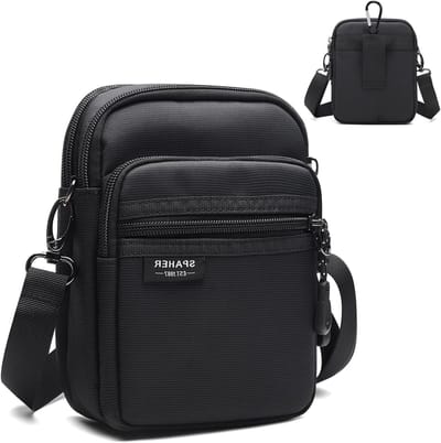 Schoudertas voor Mannen - Waterdichte Heuptas, Kleine Fanny Pack, Crossbody Sling Bag met Verstelbare Schouderband voor Mobiele Telefoon en Accessoires