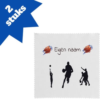 Akyol - basketbal met eigen naam - brillendoekjes - Basketbal - jongens en meisjes - cadeau - verjaardag - geschenk - gepersonaliseerd - jongens en meisjes - 17,8 bij 17,8 cm - 2 stuks