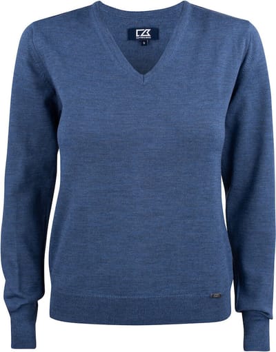 Cutter & Buck Everett V-neck Dames 355431 - Denim Melange - S