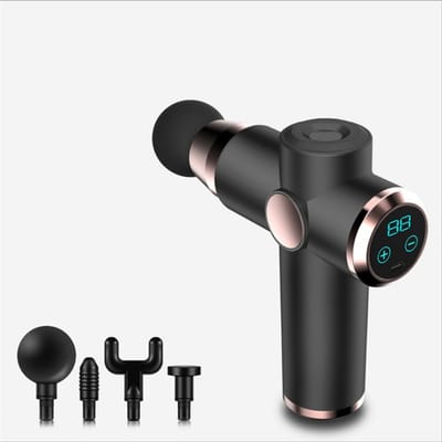 Oneay Massagepistool, massageapparaat voor nek, schouders en rug met 22 snelheden, LED-touchscreen, diepweefselmassage, 4 massagekoppen voor sport/fitness/herstel.