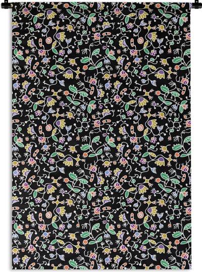 Wandkleed - Wanddoek - Patronen - Bloemen - Lente - 120x180 cm - Wandtapijt