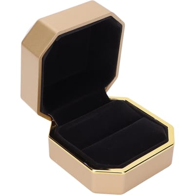 LED Licht Ringdoos Sieradendisplay Geschenkdoos Sieraden Opbergkoffer voor Verloving BruiloftGoudkleurig goud