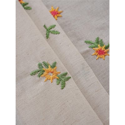 Gele Madeliefjes Borduurwerk Kwast Tafelkleed voor Woonkamer Keuken Eettafel Cover Doek 140x100cm