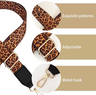 Verstelbare Schoudertas met Luipaardprint voor Dames - Handtas met DIY Accessoires en Verstelbare Schouderriem van 70-130 cm