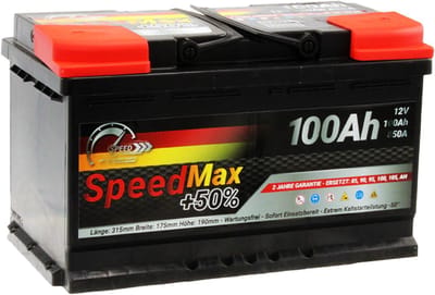 Autoaccu 100 Ah 850 A 12 V - Klaar voor gebruik met hoge capaciteit