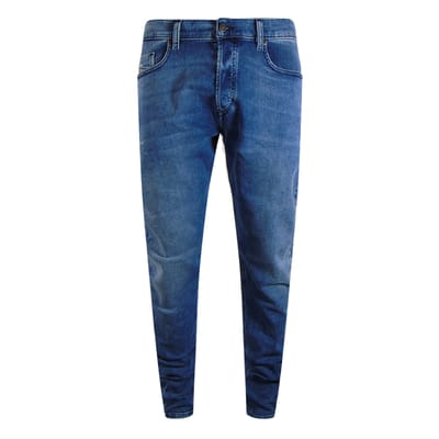 Diesel Tepphar-x Brown Badge Blauwe Denim Broek