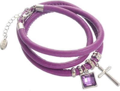 Behave - Paarse wikkelarmband met bedels - Spiritueel boho detail