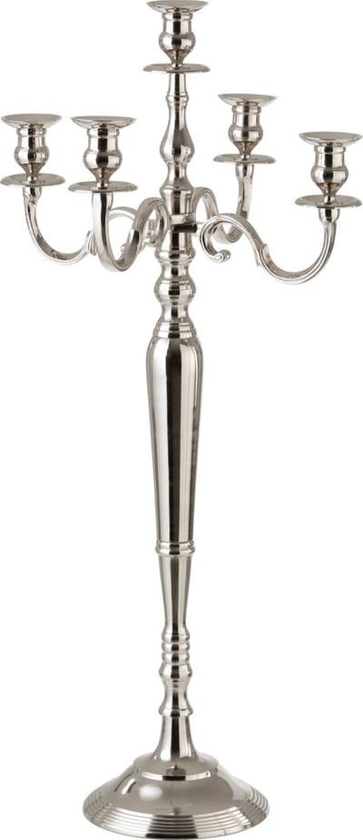 J-Line kandelaar 5-Arm Klassiek - aluminium - zilver - large