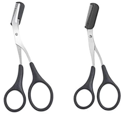 Zwarte Wenkbrauw Trimmer Schaar Set - Comfortabele Vinger Grips voor Perfecte Wenkbrauwvorm