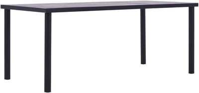 Eettafel Rechthoekig - Eettafel Betonlook - Keuken en Tuin - Stevig Metalen Frame - 200x100x75 cm - Zwart Grijs