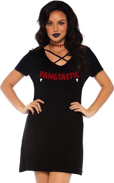 T-shirtjurk in jersey voor dames Leg Avenue Fangtastic