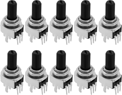 Variabele Weerstanden - Potentiometers Set - Elektronica Aanpassen - Precisie Regeling - 10 Stuks 10K Ohm - Zilver