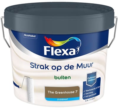 Flexa - Strak Op De Muur Buiten Zijdemat - The Greenhouse 7 - Mengverf - 2,5 L