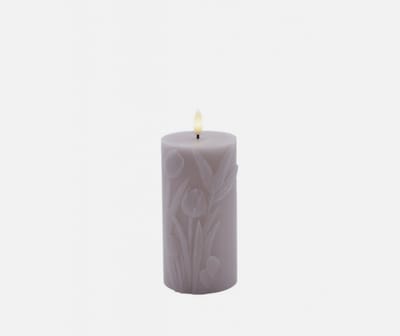 Sirius Tulisa LED Stompkaars – Ø7,8×15 cm – Tulp Bloemen – Mauve Pink / Roze / Lila