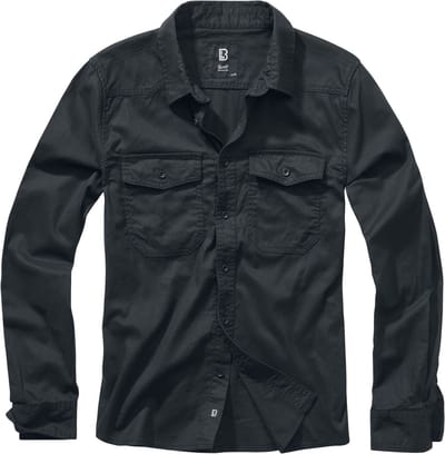 Brandit Flanell Heren Flanellen overhemd - zwart - M