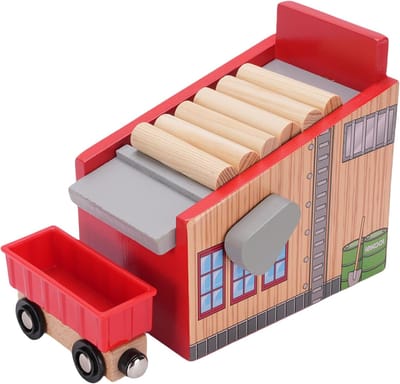 Houten Trein Accessoires - Spoorweg Uitbreiding - Kinderen Spelen - Gemaakt van Beukenhout - 15 x 13 x 12 cm