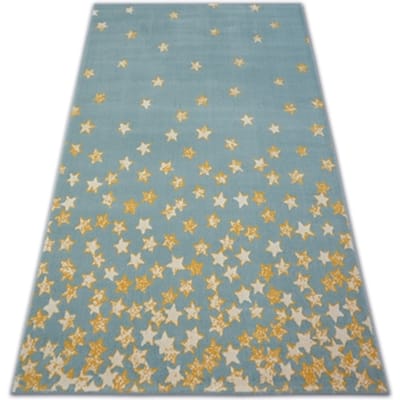 Kleden Rugsx Tapijt PASTEL 18408/032 - Sterretje turkoois goud 120x170 cm