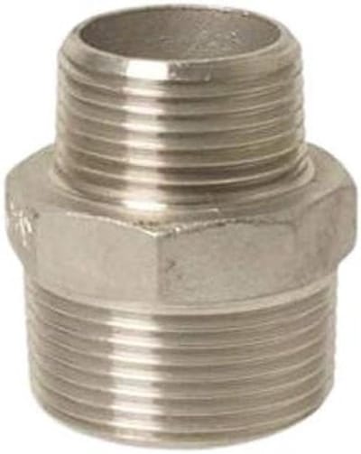 Verloopnippel Schroefdraad - Buiskoppeling Metaal - Leidingen Verbinden - Roestvrij Staal 316 - 1 1/2" x 1 1/4" - Zilverkleurig