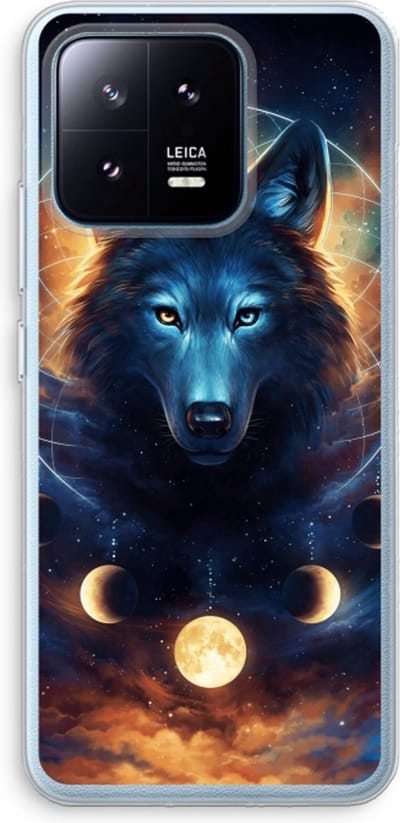 Case Company® - Hoesje geschikt voor Xiaomi 13 Pro hoesje - Wolf Dreamcatcher - Soft Cover Telefoonhoesje - Bescherming aan alle Kanten en Schermrand