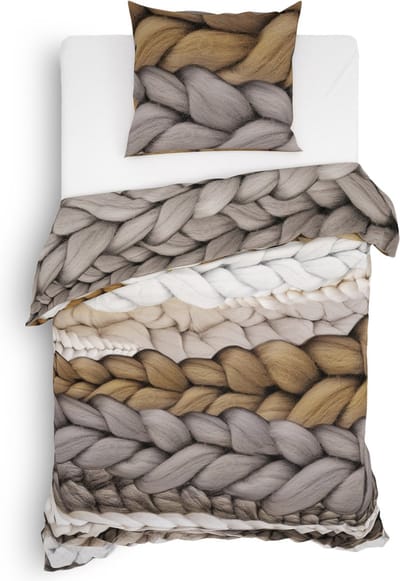 Heckett & Lane Daley Dekbedovertrek - Twill - Eenpersoons - 140x200/220 cm - Natural Taupe