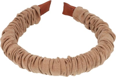 Haarsoires Haarband Diadeem 2cm – Gerimpelde Stof – Bruin - Comfortabel voor Dames & Meisjes - Universele Maat