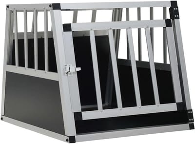 Honden Bench Reiskoffer Aluminium & MDF met Enkele Deur voor Auto