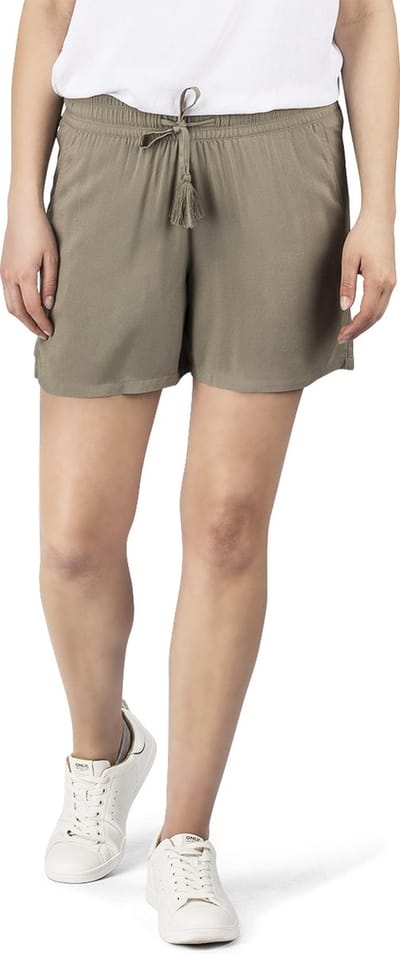 DENIMFY Dames Short DFLia regular/straight Olijf S Volwassenen Zomerbroek - Elastische Taille