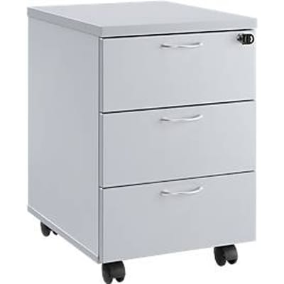 Verrijdbaar ladeblok 333 - 3 laden -B 404 x D 500 x H 590 mm - grijs