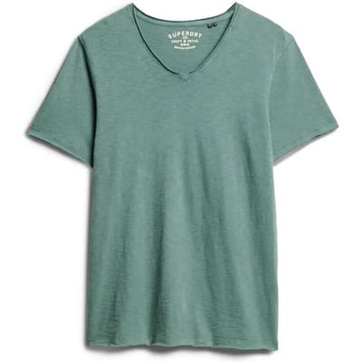 T-shirt gemêleerd met V-hals en raw edges Superdry