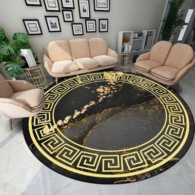 Modern Licht Luxe Rond Woonkamer Tapijt Decoratie Huis Wasbaar Tapijt voor Kamers Groot Oppervlak Lounge Antislip Vloermat 60cm 23.62 in