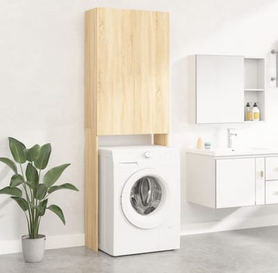 Wasmachine ombouw - Kast - Opbouwmeubel - Verhoger - Wasmachine meubel - Opbergkast - Hout - Sonoma eiken