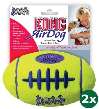 Kong airdog football geel 2x Small 9x5,5 cm