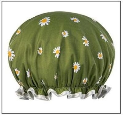 Dikke 1Stuks Douche muts - Shower Cap - Green Daisy - Waterdicht - BadMuts  - Dubbele Laag - Douchemuts Haar Cover Bedekking - Vrouwen Benodigdheden DoucheCap Badkamer Accessoires