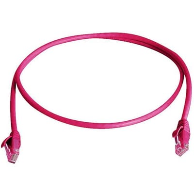 Telegärtner 100008898 RJ45 Netwerkkabel, patchkabel CAT 6 7.5 m Rood Vlambestendig, Met anti-kniktule 1 stuk(s)