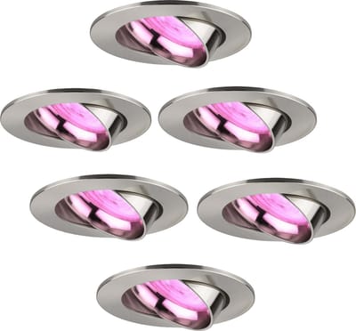 Ledvion - 6X SMART LED Inbouwspot Rio - RVS - Dimbaar